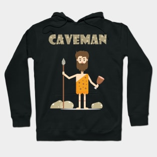 Bearded Caveman With Food And Spear Hoodie